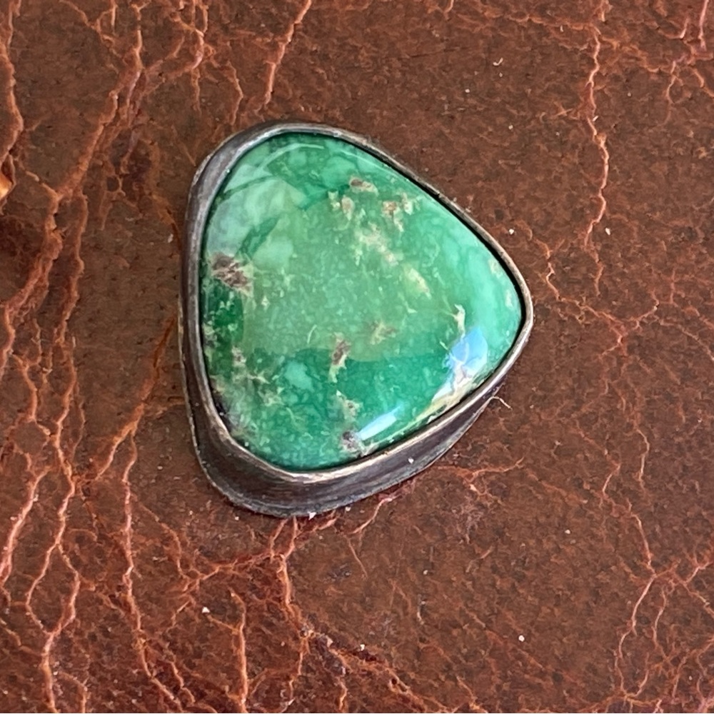 Broken Arrow Variscite Leather Cuff - Picture 11 of 12